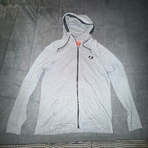 Nike Men's Gray Zip-Up Hoodie Size Large